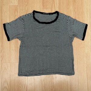 Brandy Melville Cropped Striped Shirt